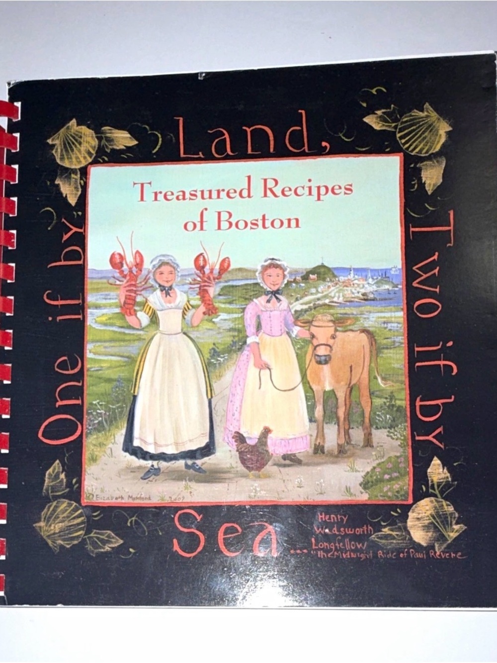 Signed Treasured Recipes of Boston - Decorative Black Cover Cookbook